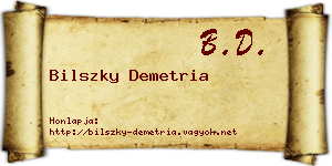 Bilszky Demetria névjegykártya